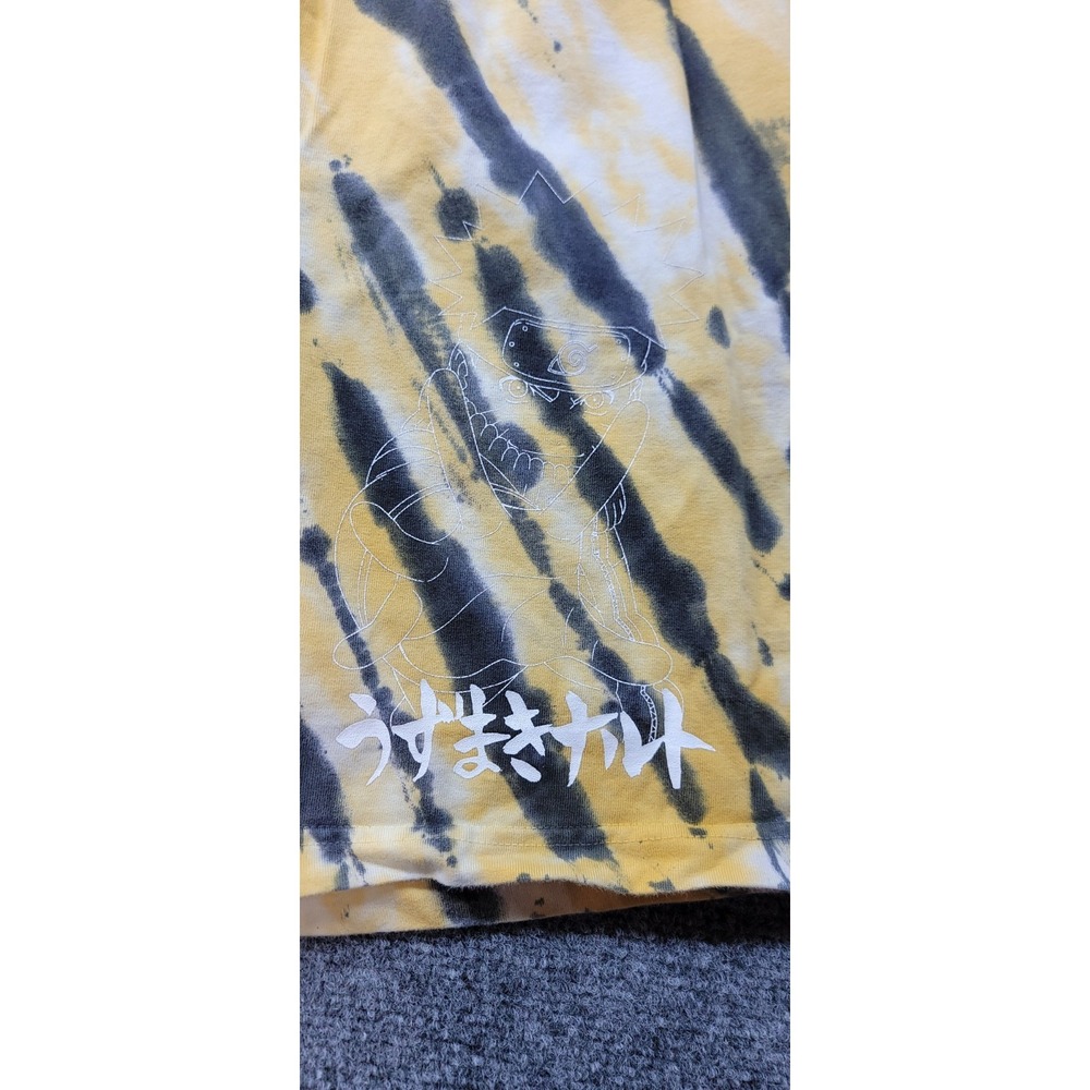 Hypland X Naruto Shippuden Skater Shorts Size Large Yellow Tie Dye Inseam 9" Y2K - Picture 3 of 14